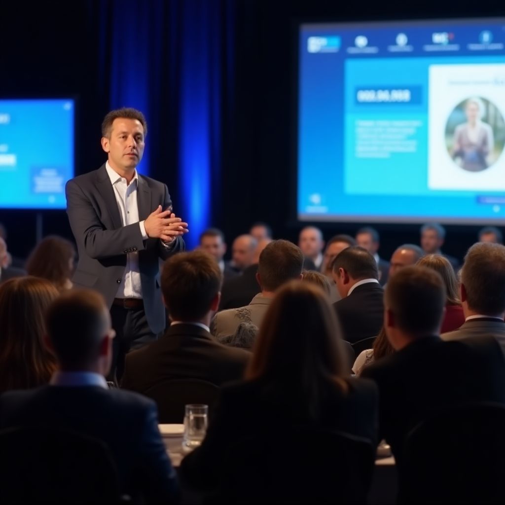 Presentación en un seminario de inversión