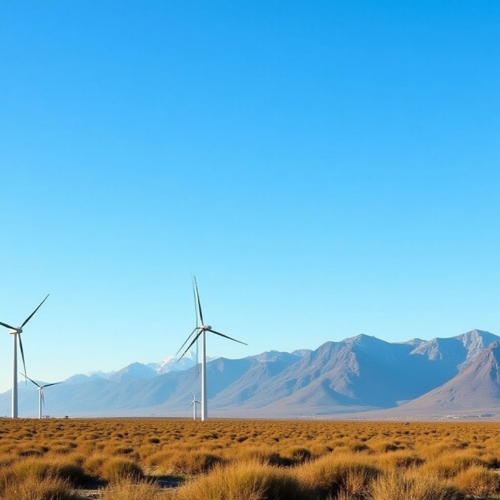 Parque de energía eólica en la Patagonia
